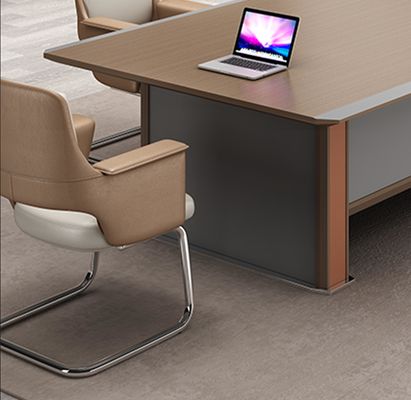 Mesa de conferência de madeira moderna de luxo Rectângulo Painel Mesa de escritório Mobiliário Mesa para sala de reuniões Sala de reuniões Mesa de conferência