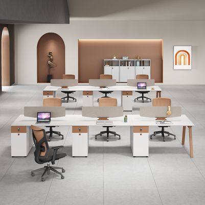 2 4 6 de madeira Quartos de assento Escritório Estação de trabalho Mobiliário de escritório Modular Estação de trabalho de escritório