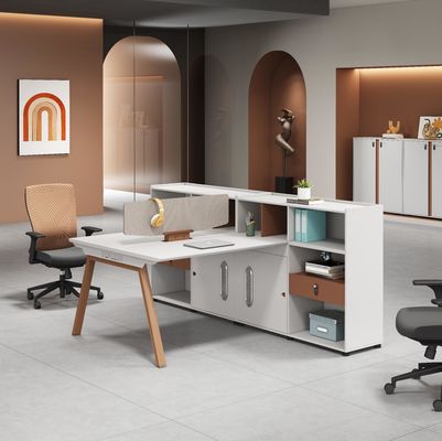 Mobiliário de escritório moderno 2 4 6 Pessoas Divisões de escritório Mesa Cubicle Estação de trabalho Mesa Com grande armário de armazenamento