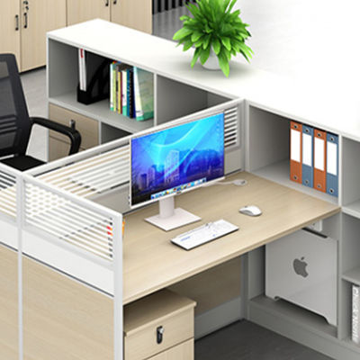 Escritório de escritório de tela moderna e simples de escritório e cadeira combinação de 2 pessoas Cubicle modular de madeira Escritório Estação de trabalho
