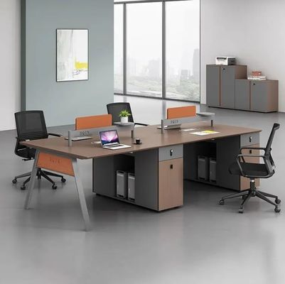 Mesa de escritório de várias pessoas Mesa de escritório de chefe Mesa de diretor de madeira Mesa moderna com armário