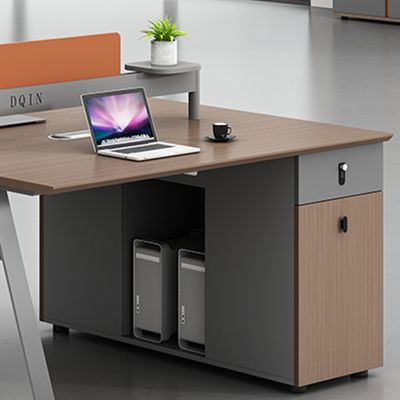 Mesa de escritório de várias pessoas Mesa de escritório de chefe Mesa de diretor de madeira Mesa moderna com armário