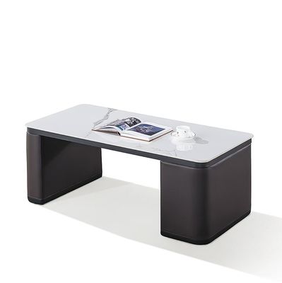 Modern Rectangular Mesa de Café Sala de estar Rocha Branca Tabela de Chá Tabela de Chá de Escritório Simples