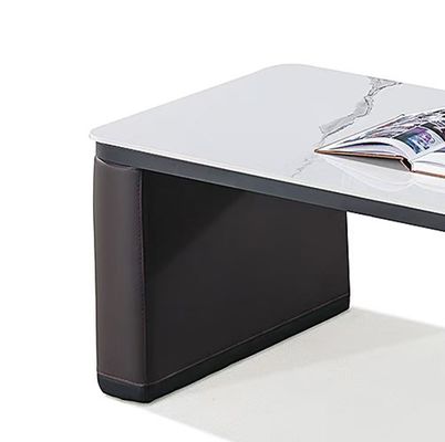 Modern Rectangular Mesa de Café Sala de estar Rocha Branca Tabela de Chá Tabela de Chá de Escritório Simples