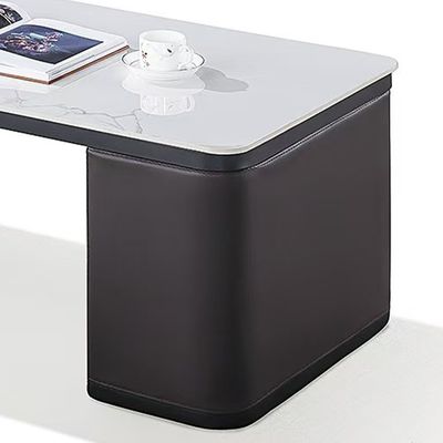 Modern Rectangular Mesa de Café Sala de estar Rocha Branca Tabela de Chá Tabela de Chá de Escritório Simples
