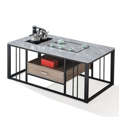 Mobiliário de escritório de pedra rectangular moderna com estrutura de metal resistente ao calor