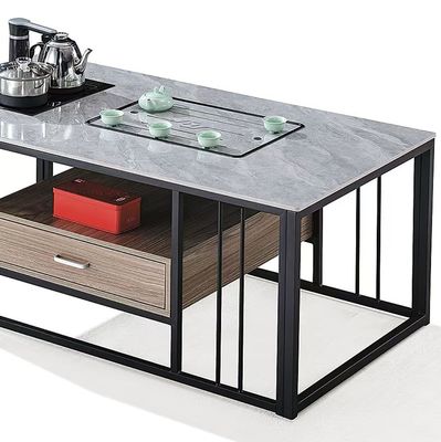 Mobiliário de escritório de pedra rectangular moderna com estrutura de metal resistente ao calor