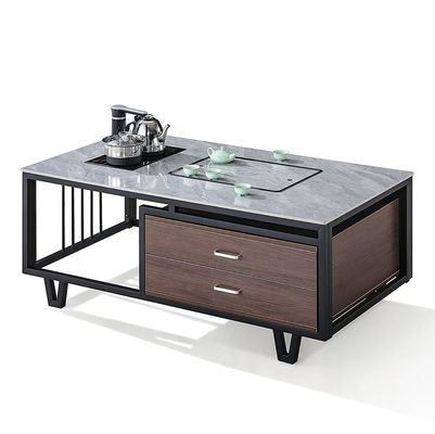 Rocha rectangular moderna com estrutura de metal chaleira de escritório móveis de escritório mesa de chá