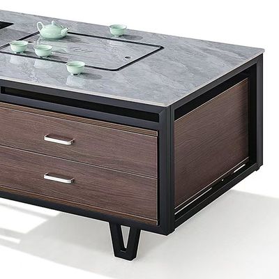 Rocha rectangular moderna com estrutura de metal chaleira de escritório móveis de escritório mesa de chá