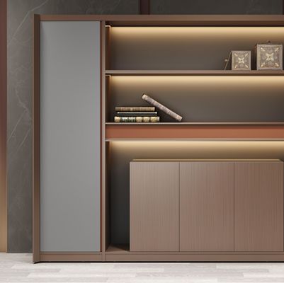CEO Escritório Decorações do quarto Armazenamento Armazém de livros Madeira Mdf Moderno Estante de livros Arquivo da biblioteca