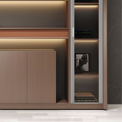 CEO Escritório Decorações do quarto Armazenamento Armazém de livros Madeira Mdf Moderno Estante de livros Arquivo da biblioteca