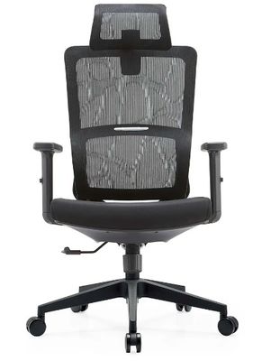Mobiliário de malha preta de malha completa Massagem de suporte lombar Moderno Gráfico de apoio de braço Comodidade de tecido Cadeira de escritório ergonômica