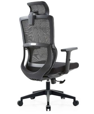 Mobiliário de malha preta de malha completa Massagem de suporte lombar Moderno Gráfico de apoio de braço Comodidade de tecido Cadeira de escritório ergonômica