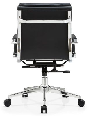 Cabeça de Couro Pu Quadro Metálico do Meio do Volante Mobiliário de Escritório Ergonômico Cadeira de Escritório Giratória Ajustável