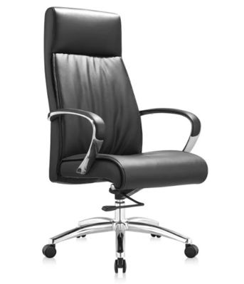 Cadeira de escritório giratória ergonômica ajustável de couro PU