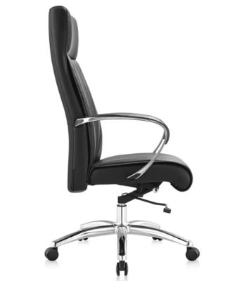 Cadeira de escritório giratória ergonômica ajustável de couro PU