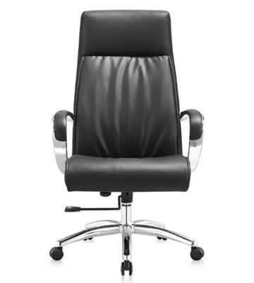 Cadeira de escritório giratória ergonômica ajustável de couro PU