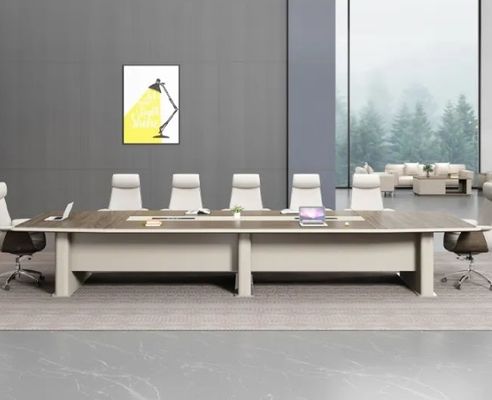 Moderno de madeira de luxo mesa de conferência rectangular mesa plana mobiliário de escritório mesa de sala de conferências multi-pessoa
