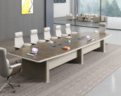 Moderno de madeira de luxo mesa de conferência rectangular mesa plana mobiliário de escritório mesa de sala de conferências multi-pessoa
