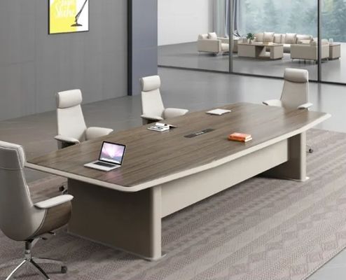 Moderno de madeira de luxo mesa de conferência rectangular mesa plana mobiliário de escritório mesa de sala de conferências multi-pessoa