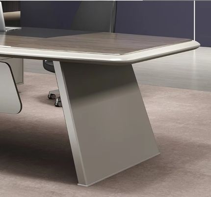 Escritório moderno em forma de L, escritório ergonômico, escritório executivo de luxo, escritório e cadeira, chefe executivo, escritório de madeira