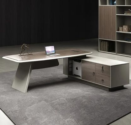 Tabela de alto nível Moderno mobiliário de escritório Luxo escritório executivo Mesa de escritório Mesa de escritório com mesa lateral e gaveta