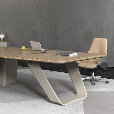 Mobiliário de escritório Sala de escritório Mesa de conferências Mdf Escritório moderno Oem Madeira Veneer Mesa de conferências Mesa de reunião
