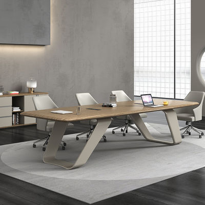 Mobiliário de escritório Sala de escritório Mesa de conferências Mdf Escritório moderno Oem Madeira Veneer Mesa de conferências Mesa de reunião