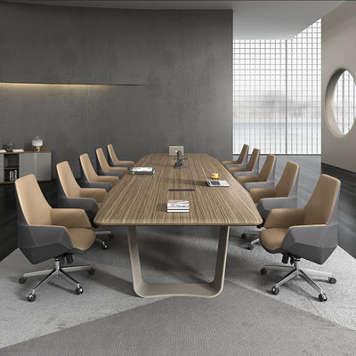 Mobiliário de escritório Sala de escritório Mesa de conferências Mdf Escritório moderno Oem Madeira Veneer Mesa de conferências Mesa de reunião
