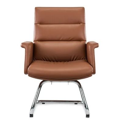 Cadeira de escritório ergonômica Roda de cromo flexível conveniente de couro Pu giratório Chefe gerente pessoal Cadeira giratória moderna