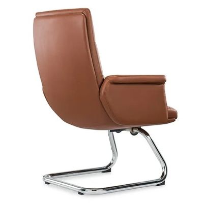Cadeira de escritório ergonômica Roda de cromo flexível conveniente de couro Pu giratório Chefe gerente pessoal Cadeira giratória moderna