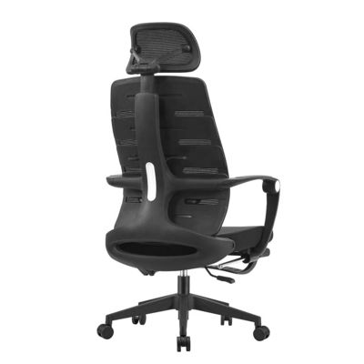 Cadeira de escritório ergonômica premium para longas horas de conforto sentado Cadeira de escritório executiva ajustável de malha preta