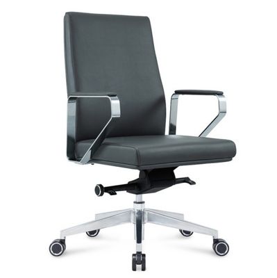 Cadeira de escritório giratória de couro traseiro ergonômica de escritório com roda giratória