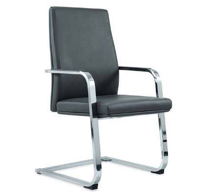 Mobiliário de escritório ergonômico clássico de couro de costas baixas cadeira de escritório estofada sem rodas