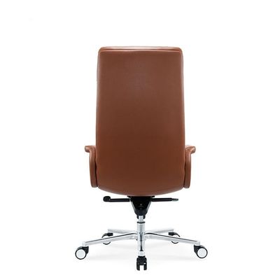 Fabrica de mobiliário de escritório cadeira de escritório de couro com pés planos de liga de alumínio cadeira de escritório ergonômica para o local de trabalho