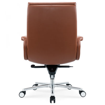 Cadeira de escritório ergonômica Roda de cromo flexível conveniente de couro giratório PU Chefe gerente Cadeira de pessoal Massagem giratória moderna