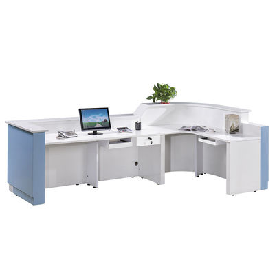 Escritório de recepção de luxo branco Escritório de recepção de balcão Escritório de recepção de mobiliário de escritório de superfície sólida
