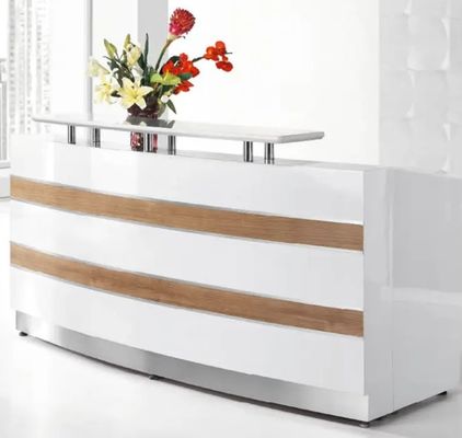Venda Quente Tamanho Personalizado Design Simples Grande Hotel Receção Mesa Branca Recepção Mesa Balcão Salão de Beleza Moderno