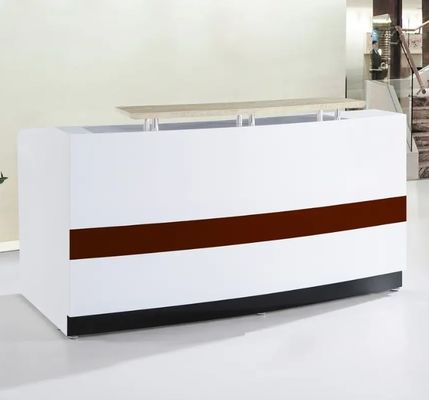 Venda Quente Tamanho Personalizado Design Simples Grande Hotel Receção Mesa Branca Recepção Mesa Balcão Salão de Beleza Moderno