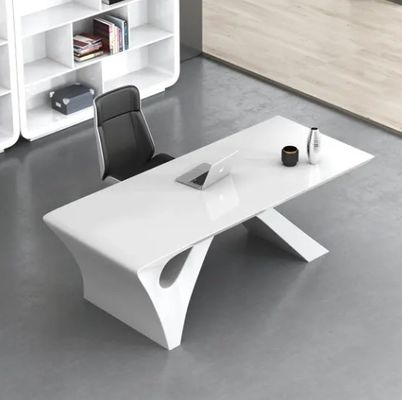 Pintura branca simples e moderna escritório executivo chefe mesa de escritório mobiliário de escritório luz luxo presidente gerente chefe mesa