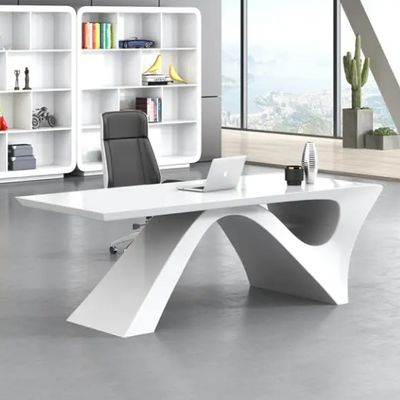 Pintura branca simples e moderna escritório executivo chefe mesa de escritório mobiliário de escritório luz luxo presidente gerente chefe mesa