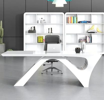 Pintura branca simples e moderna escritório executivo chefe mesa de escritório mobiliário de escritório luz luxo presidente gerente chefe mesa
