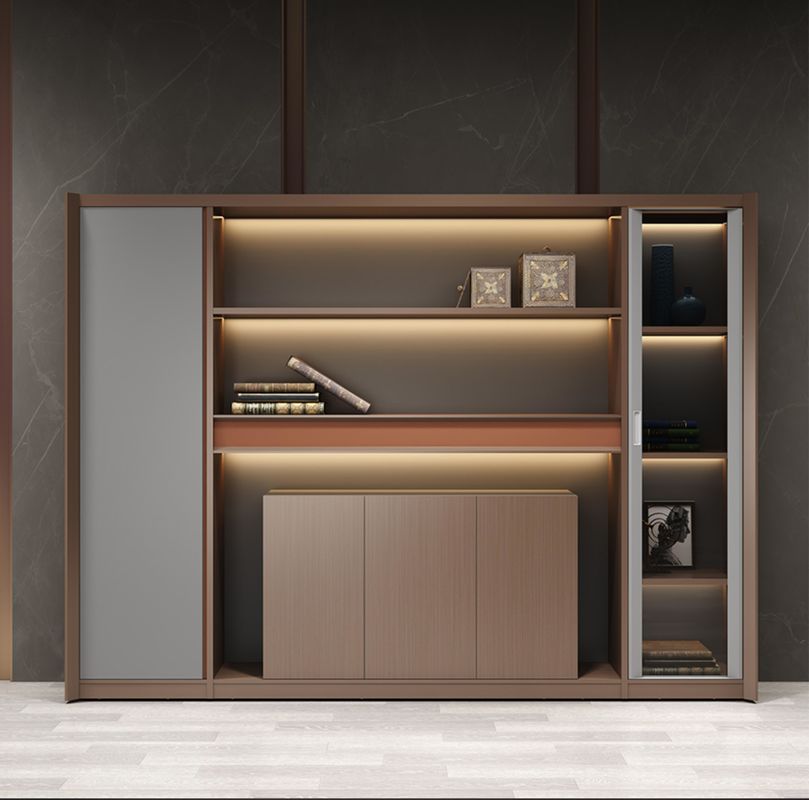 CEO Escritório Decorações do quarto Armazenamento Armazém de livros Madeira Mdf Moderno Estante de livros Arquivo da biblioteca