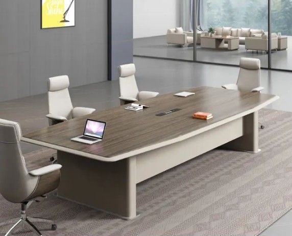 Moderno de madeira de luxo mesa de conferência rectangular mesa plana mobiliário de escritório mesa de sala de conferências multi-pessoa