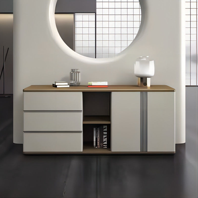 Porta de entrada de vento de luxo leve e moderna, divisória de armazenamento simples, mobiliário de escritório, armário de água e chá