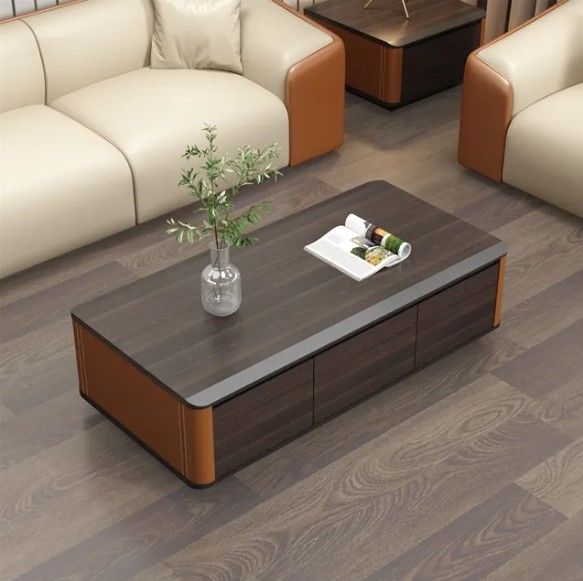 Mobiliário de escritório armário de armazenamento quadrado de madeira com porta pequena mesa de exposição mesa de canto para mesas de café