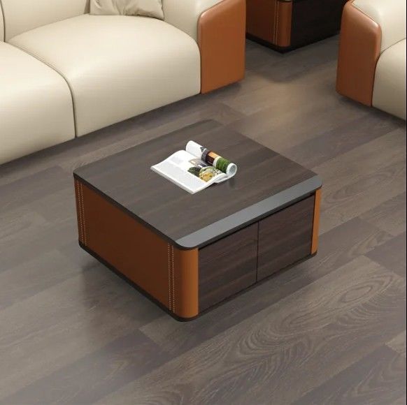 Minimalista sob medida Madeira Quadrado Armazenamento Sala de estar Luxo Modernas Mesa de Café
