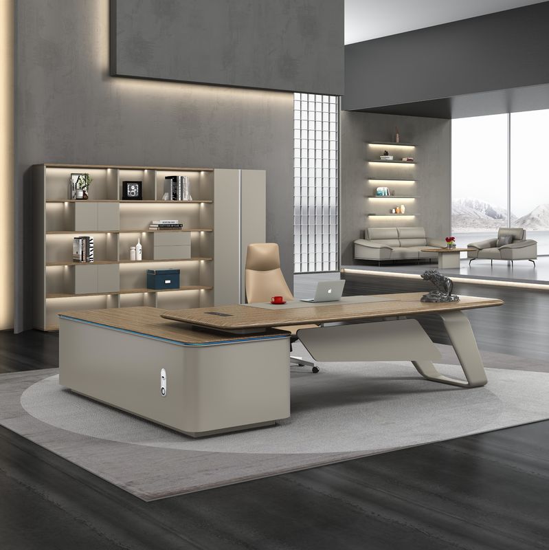 Venda por grosso Diretor Executivo Mesa de escritório Executivo Madeira Design de escritório moderno de luxo Mobiliário de escritório Contemporâneo