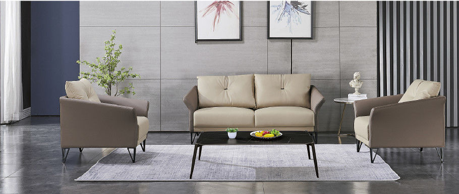 Design simples de alta qualidade Três assentos de recepção Móveis modernos Couro contemporâneo executivo moderno Sofá de escritório executivo