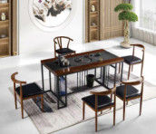 Modern Light Luxury Marble Tea Table Minimalista Madeira Sólida Mármore Pedra Mobiliário de Escritório Mesa de Chá